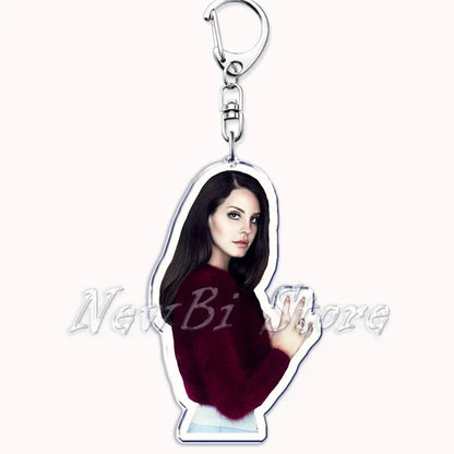 Hot Singer Lana Del Rey Keychain for Accessories Bag Pendant Born To Die Ultraviolence Key Chain Ring Keyring Jewelry Fans Gifts
