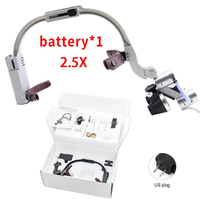 Dental Loupes LED Head Light Lamp With Carton Box 5W Light 2.5X 3.5X Binocular Loupes Dentistry Surgical Headlight