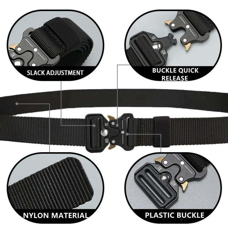 High Quality Men Belt Outdoor Hunting Men Belt Outdoor Work Training Belt Woven Belt Canvas Multi Function Belt Denim Belt