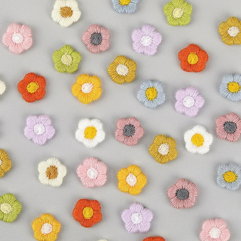 Mini Embroidered Small Flower Patch DIY Earring Accessories Children's Hair Accessories Clothing Accessories