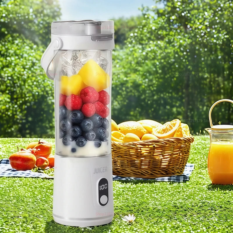 Electric Portable Blender Wireless Rechargeable USB Fruit Blender 600ML Kitchen Mixer Machine Traveling Juicer Cup Fruit Blender