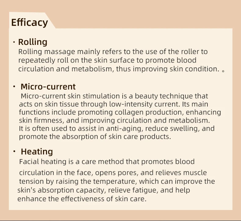 2025 Newest Facial Roller Machine Rotation EMS Heating Skin rejuvenation Facial Lifting Tighten Portable Beauty Machine