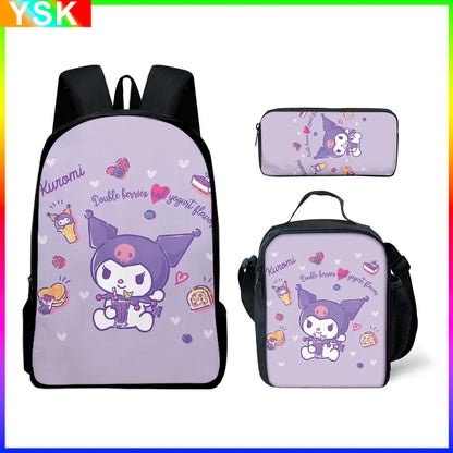 Sanrio Kuromi Backpack Sanrio Backpack Pencil Bag Student School Bag Primary and Middle kawaii Cartoon School Bag Mochila