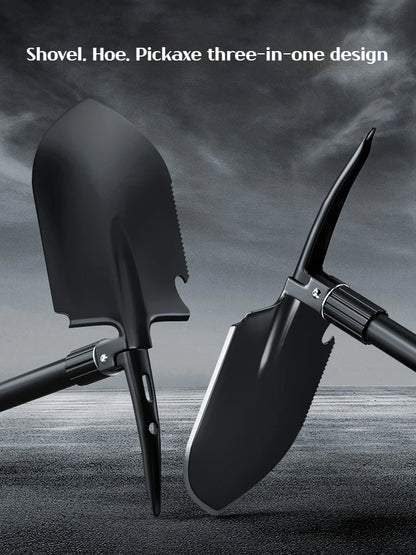 Multifunctional garden shovel for camping, suitable for camping/fishing/wild survival, etc. Shovel. Pickaxe and hoe three-in-one