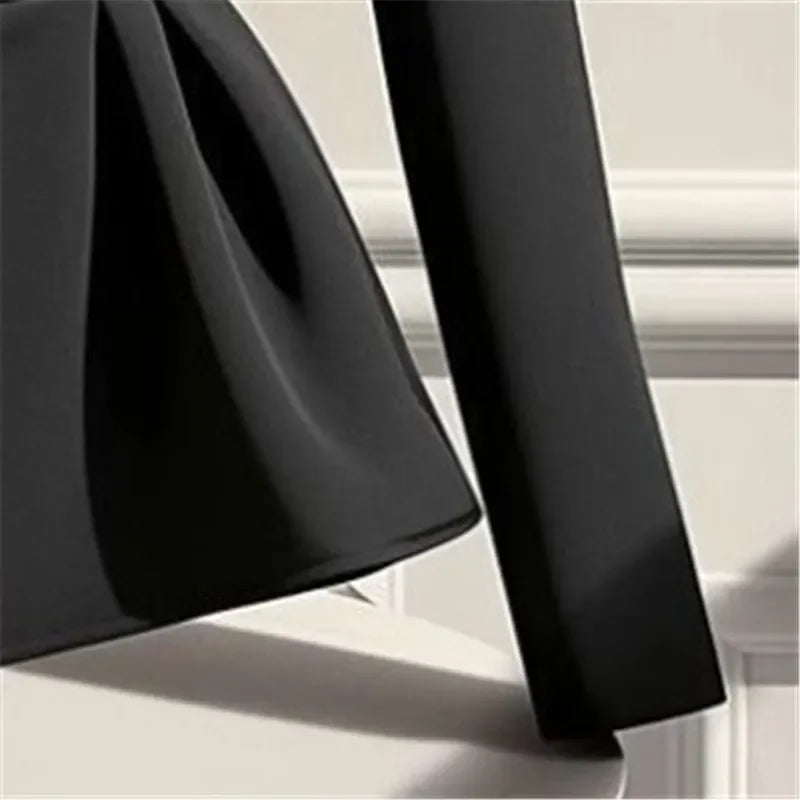 New High End Fashion Suit Jacket Women Office Lady Elegant Long Sleeve Coat Slim Waist Belt Irregular Hem Office Lady Outwear