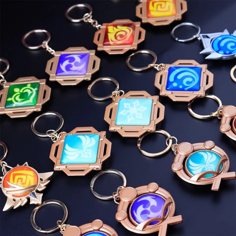 Genshin Impact Peripheral Bookmarks Vision of God Pendants Keychains Servant Weapon Models Combination Sets Gifts and Presents