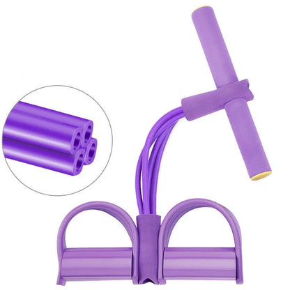 Four-Tube Pedal Tensioner Multi-Functional Household Fitness Equipment Yoga Abdominal Strengthening Elastic Band Tension Rope