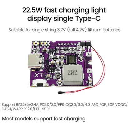 22.5W Power Bank Bidirectional Fast Charging Mobile Power Module Circuit Board With Digital/Light Type-C USB Suppor PD/QC3.0 2.0