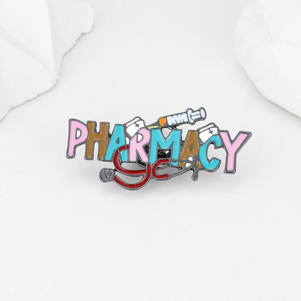 Hanreshe Medical Pharmacy Pin Pharmacist Doctor Nurse Funny Pin Lapel Bag Backpack Badge Medicine Jewelry Gift