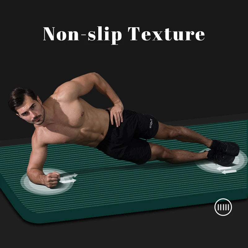 200x80cm 15mm Thick Yoga Mat - High Density Anti-Slip for All Levels & Pilates - Portable Home/Outdoor Workout Mat