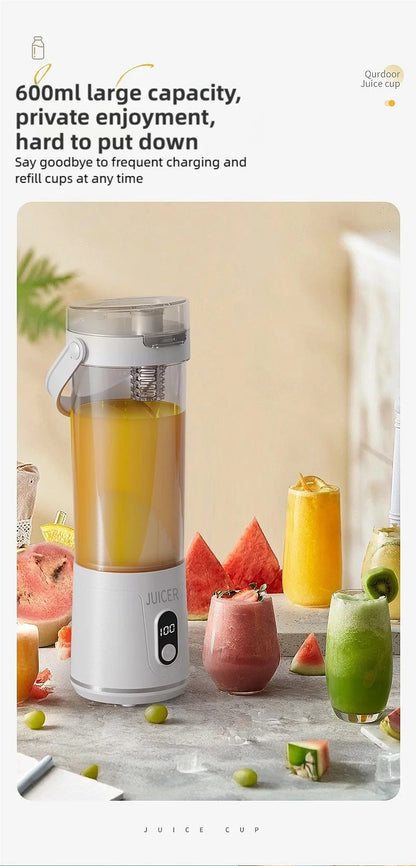 New Portable Juice Blender 600ml 12 Blades Fast Blending USB Rechargeable For Outdoor Milkshake Smoothie Electric Blender