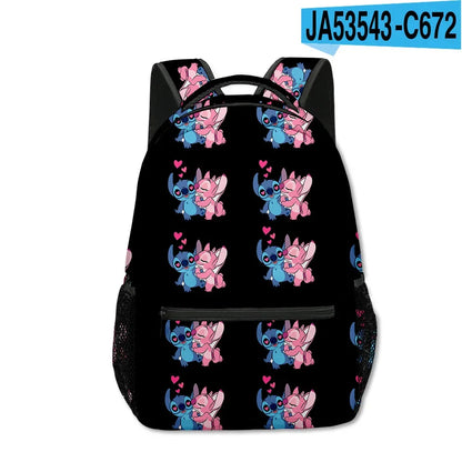 Stitch Primary School Student Anime Backpack Cartoon Large Capacity School Bag Printing Anime Kawaii Cartoon School Bag Mochila