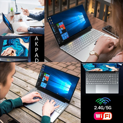 Notebook 15.6 inch Laptop Windows 11 10 Pro 1920*1080 Cheap Portable Intel Laptop 16G RAM 128GB/256GB/512GB/1TB SSD HDMI Port