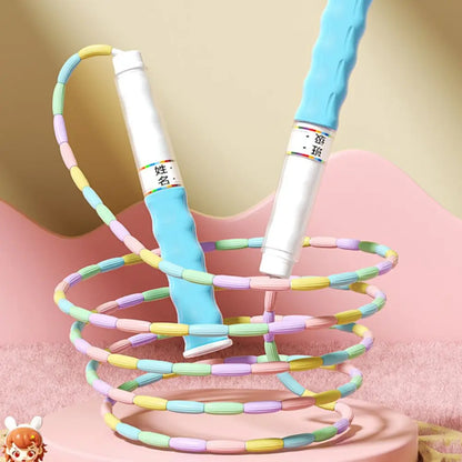 Bamboo Joint Soft Bead Skipping Rope Anti-Skid 2.8m Segmented Fitness Jump Rope Adjustable Environment Protection Sports Rope