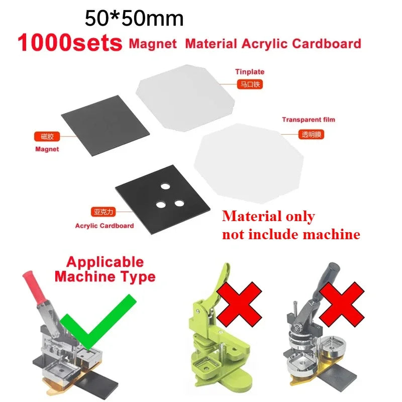 50-80mm DIY Fridge Magnet Maker Machine Rectangular 100Pc Magnet Materials Supply Paper Cutter Photo Refrigerator Sticker Making