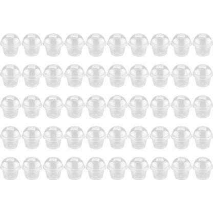 50pcs 250ml Disposable Salad Cup Dessert Cups with Lids Disposable Pudding Plastic Cups for Soup Sundaes Ice Cream