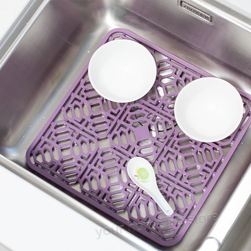 Sink Protectors for Kitchen Sink,Silicone Sink Mats for Bottom of Kitchen Sink Grid Accessory,Non-Slip Sink dish drying Mat