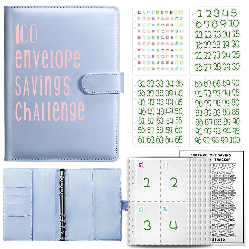 100 Envelope Cash Savings Challenge, Saving Challenge Envelop Book, Budget Envelope Financial Assistant, A5 Size Cash Binder