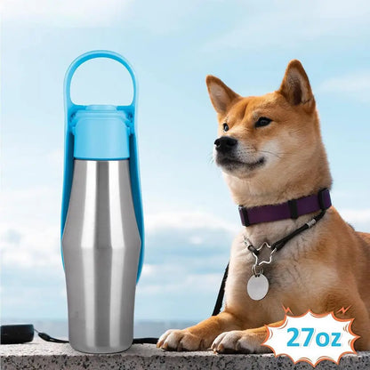 Travel Water Bowl For Dogs Portable Dog Water Bottle For Walking Leak Proof Foldable Water Dispenser Stainless Steel Water Bowl