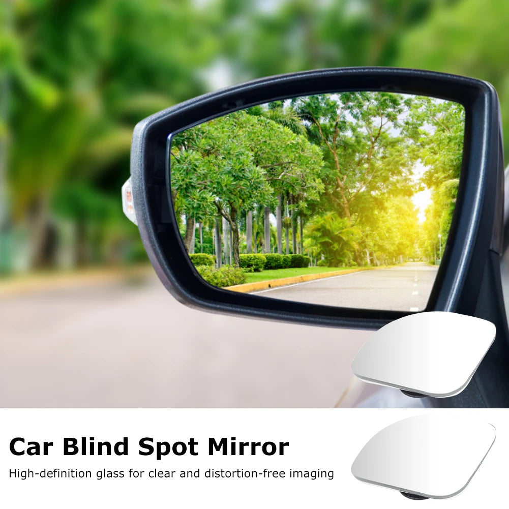 2pcs Car Mirror HD Convex Mirror Blind Spot Wide-angle 360 Degree Adjustable Clear Rearview Auxiliary Safety Driving Mirrors