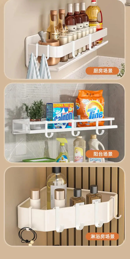 S-hook, Rack special accessories for sliding removal Space, Aluminum punch-free solid thickened metal hooks,5PCS