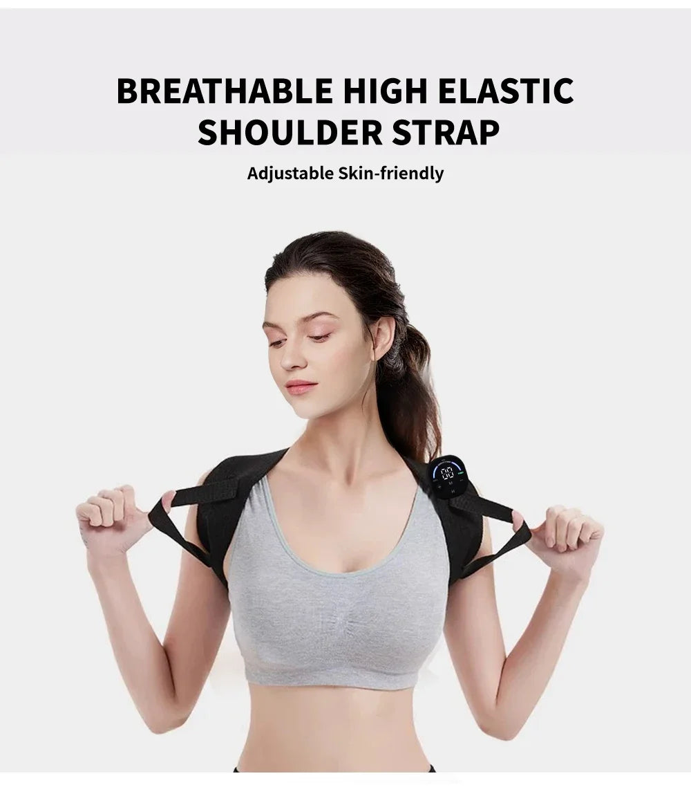 EMS Perfect Posture Belt Corrector Back Massage With Muscle Stimulator For Adult and Kids Improve Lumbar Support Posture
