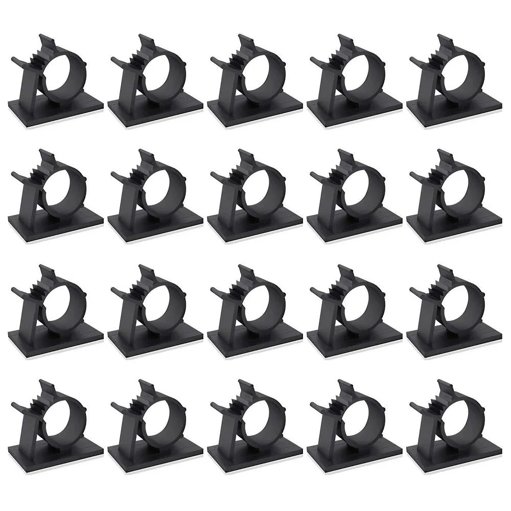 20 Pcs Cable Clips Self Adhesive Power Cord Management Wire Holder Cable Organizer Clamp Wire Clip for Car Desktop Wall Phone