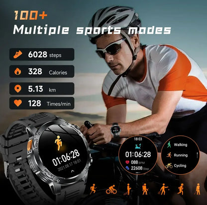 New For HUAWEI 1000mAh Large Capacity Battery Smart Watch Men Outdoor Flashlight BT Call Waterproof Sport Fitness SmartWatches