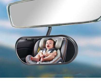 Sticky Baby Mirror For Car Auxiliary Mirror 360 Adjustable Baby Rear View Mirror Adhesive Mount Wide Angle Shatterproof Backseat