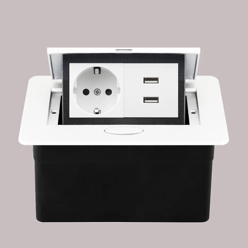 220V Desktop Power Socket Pop-up Hidden Socket EU Socket Built-in Socket With Dual USB Interface And type-C Interface