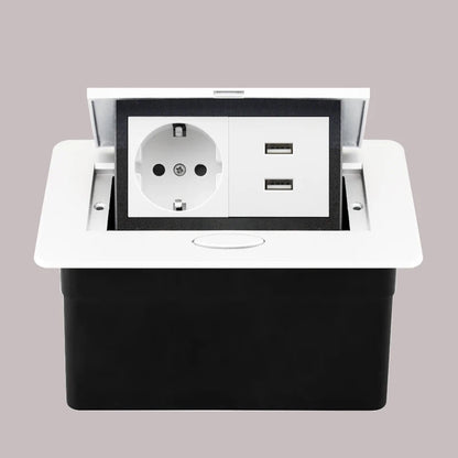 220V Desktop Power Socket Pop-up Hidden Socket EU Socket Built-in Socket With Dual USB Interface And type-C Interface