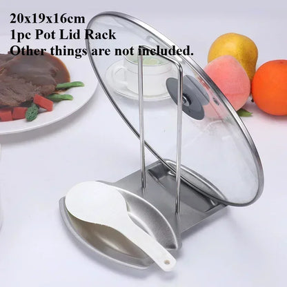 Expandable Pot and Pan Organizers Rack Holder Kitchen Cabinet Pantry Bakeware Organizer Rack with 6 Adjustable Compartments