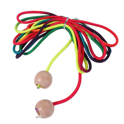 Anti-Slip Rainbow Long Rope Outdoor Fun Ball Handle Group Skipping Rope Exercise Colorful 5m Jump Rope Fitness Equipment