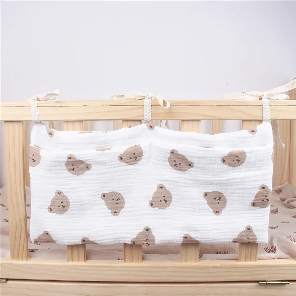 Portable Baby Crib Storage Bag Diaper Caddy Nappy Organizer Newborn Bed Headboard Diaper Storage Kids Baby Items Bedding