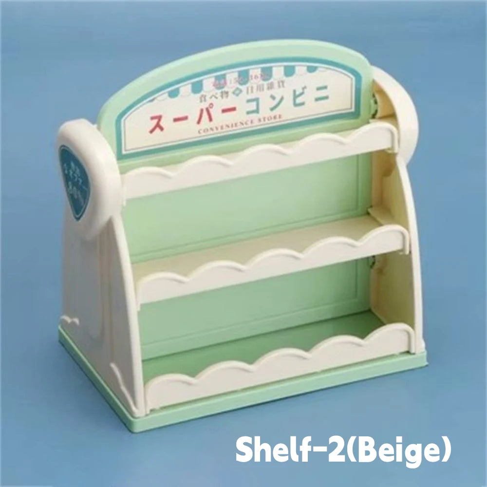 1:12 Miniature Furniture Shopping Cart Refrigerator Kitchen Shelve Mini Drink Dessert Food Dollhouse Kitchen Toy Model Gift