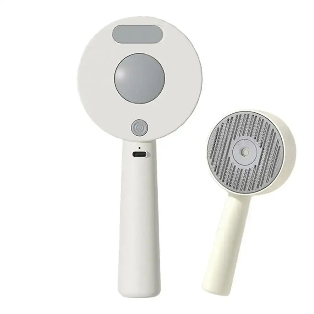 Anti-Static Pet Spray Hair Comb Demating One-click Cleaning Button Steam Spray Hair Remover Massaging Removes Loose Fur