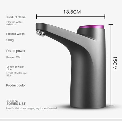 Automatic Water Press Household Barreled Water Electric Water Pump USB Rechargeable Mineral Water Pump Portable Water Dispenser