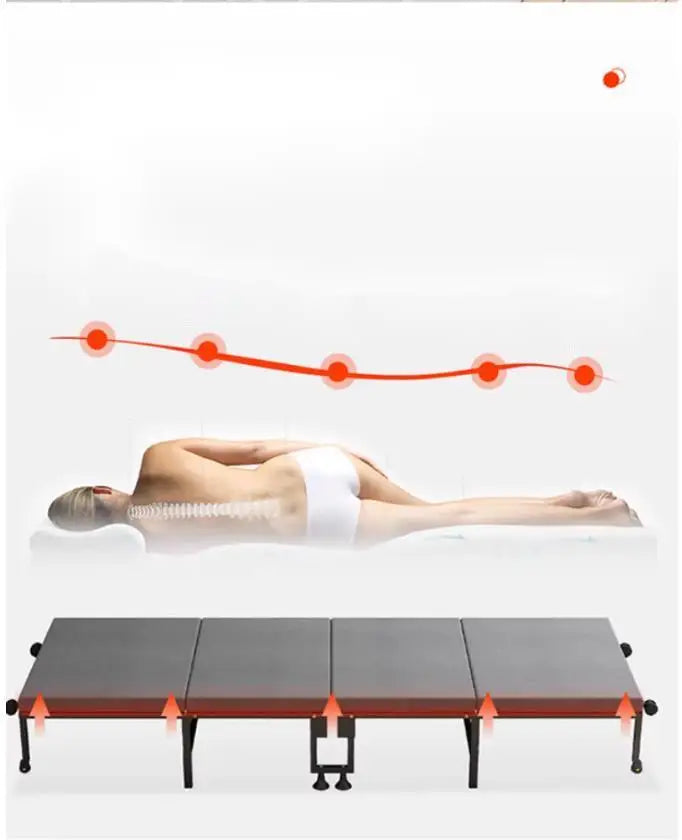 Four fold bed office nap bed nap tool factory directly operated office nap bed carrying wheeled marching bed