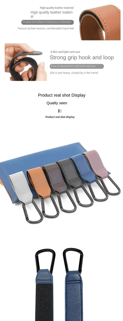 Stroller Hooks Baby Diaper Bag Hook Stroller Organize PU Leather Adjustable Pram Multi-function Hook Strong Bearing High Quality