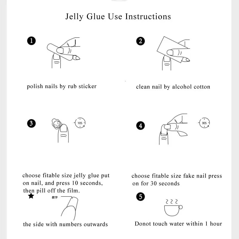 Handmade Fake Nails Press On With Glue Custom Designed Full Cover Cute Girl's Manicuree Wearable Nails Art XS S M Finger CN006