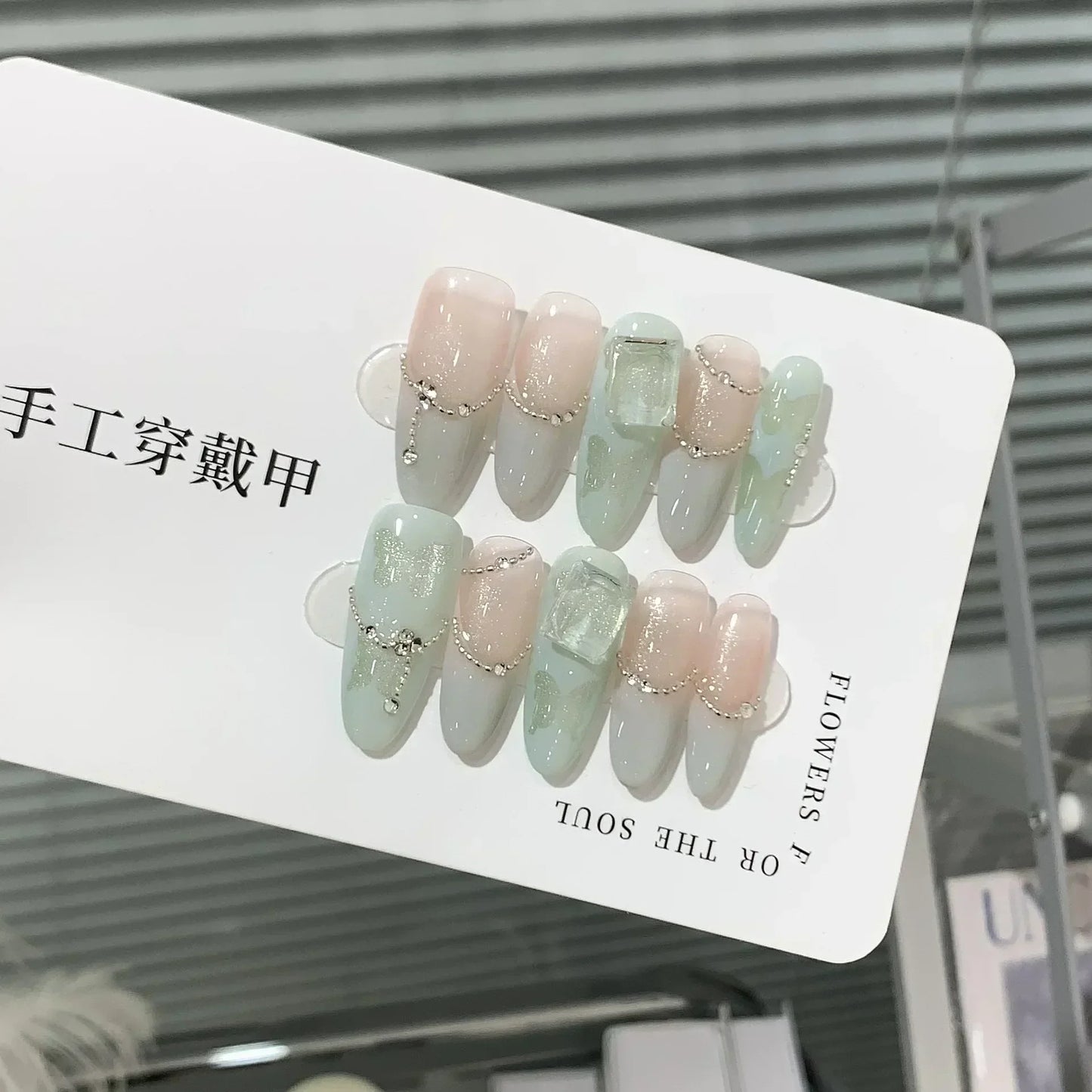 10Pcs Almond Pink Handmade Nails Set Press on Nails Long Ballet Fake Nail Simple Wearable Full Cover Nail Tips Press on Nails