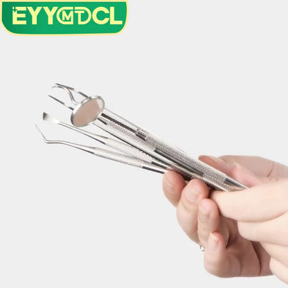Dental Tool Set Dental Mirrors Oral Scope Tweezers 3pcs Stainless Steel Teeth Cleaning Tool Oral Dental Cleaning Kit Dentist