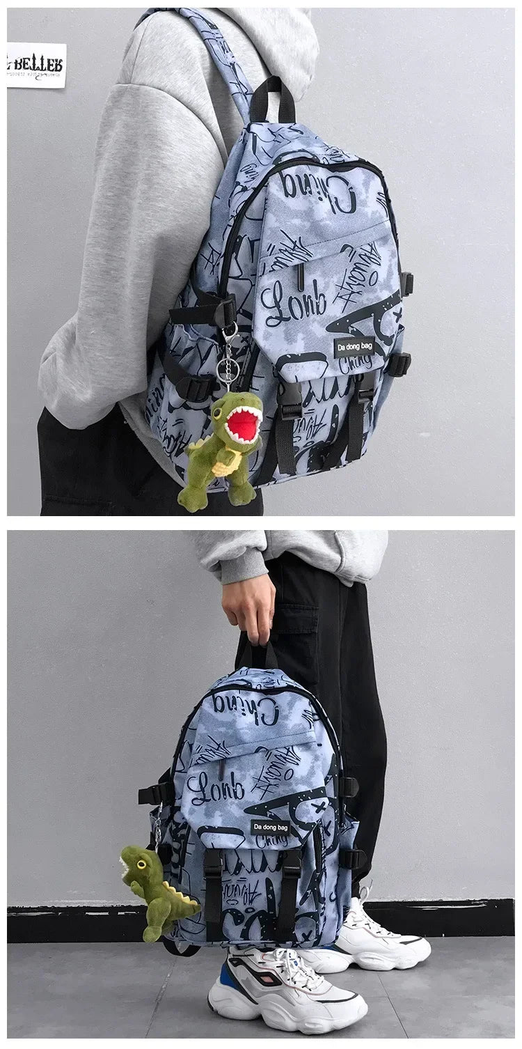 14 inches Large Capacity Leisure travel Backpack Male Cool Men's Casual College Student Schoolbag Males Junior Student