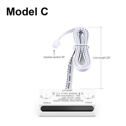 Smart Double Door Proximity Sensor Switch DC 12V-24V LED Light Switch For Wardrobe Cabinet Closet Backlight DIY Control Switch