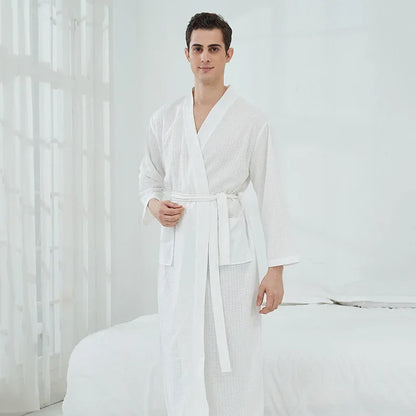 Soft and Comfortable Bathrobe Sauna Suits for Women Thin Nightgown Long Couples Home Clothes for Hotel Bathrobe Men