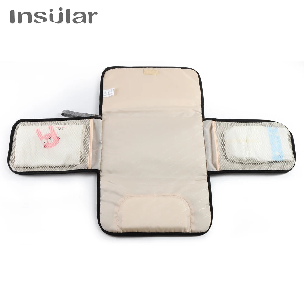 Portable Baby Changing Mat Infant Multifunction Diaper Changing Pad Newborn 2 IN 1 Waterproof Changing Pad Cover Storage Bag