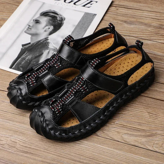Comfortable Man Sandal for Men Flat Sandals Trend 2024 Men's Summer Sandal Authentic Leather Shoes Man Platform Sandals. Slipers