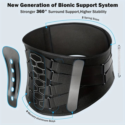 Back Brace for Lower Back Motorcycle Riding with Pulley System, Motorcycle Lumbar Support Belt for Men & Women with Lumbar Pad