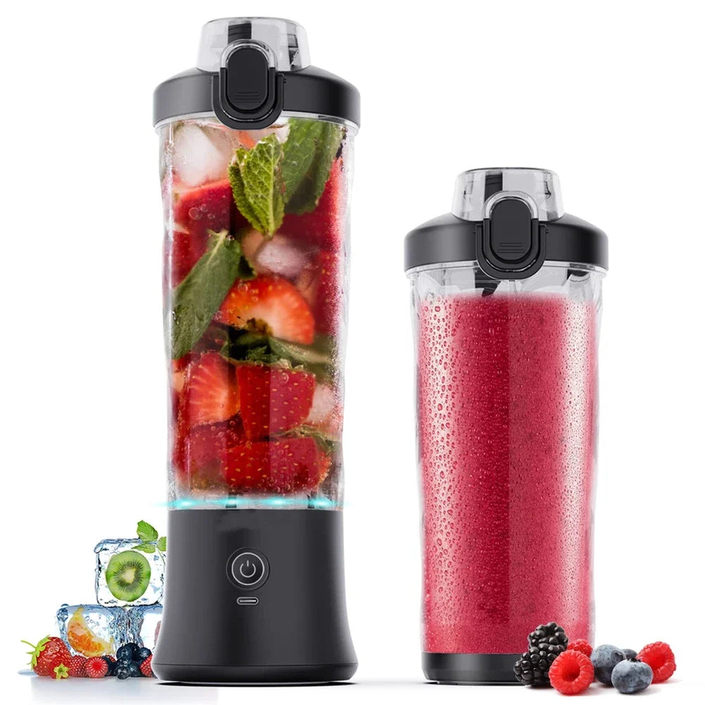 600ML Electric Portable Blender Smoothies USB Rechargeable 4000mAh Powerful Ice Crush Fresh Fruit Juicer Mini Personal Blender