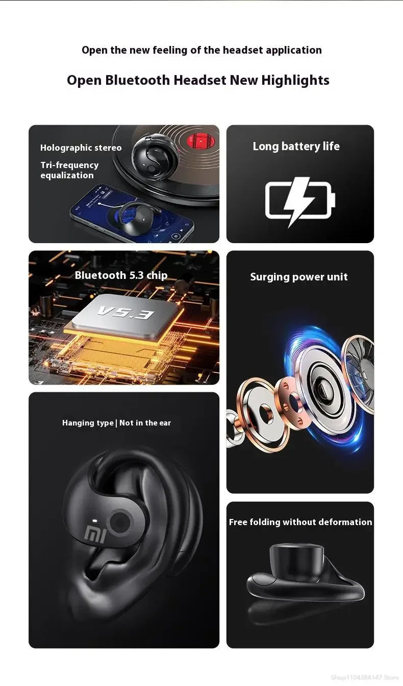 Xiaomi JM13 earphones Bluetooth abiertos OWS nal á mbricos Bluetooth 5,4 earphones HD Camel Da subwoofer sports earphones